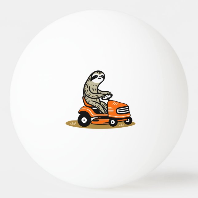 Mowing Sloth  Ping Pong Ball (Front)