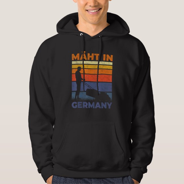 Mows In Germany Gardening Landscape Gardener Lawn  Hoodie (Front)