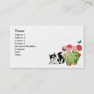 Moxie Cat and Butterflies Business Card