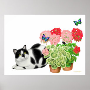 Moxie Cat and the Butterflies Print