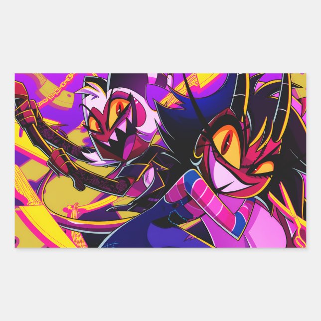 Moxxie&Millie Halloween Slasher | Helluva Boss |  Rectangular Sticker (Front)