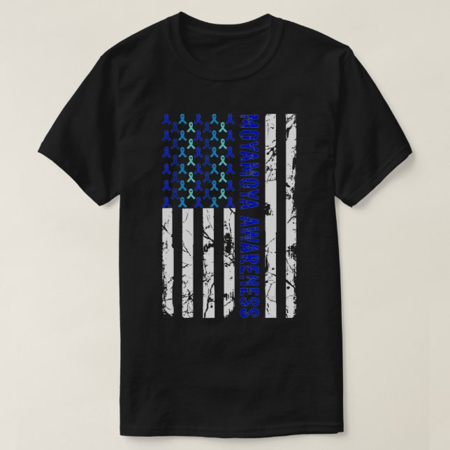 Moyamoya Awareness USA Flag Moyamoya Disease For M T-Shirt (Design Front)