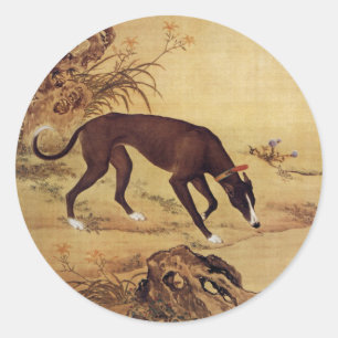 Moyuli ~ 墨玉璃 ~ Greyhound ~ Giuseppe Castiglione ~ Classic Round Sticker