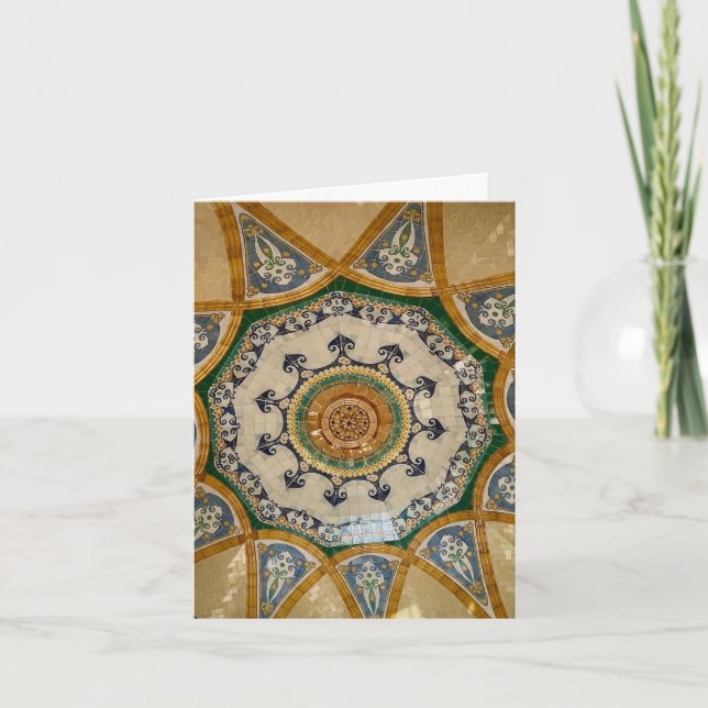 Mozaic Ceiling Sant Pau Thank You Card (Front)