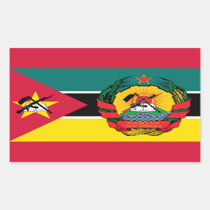Mozambican Flag & Emblem, Flag of Mozambique Rectangular Sticker