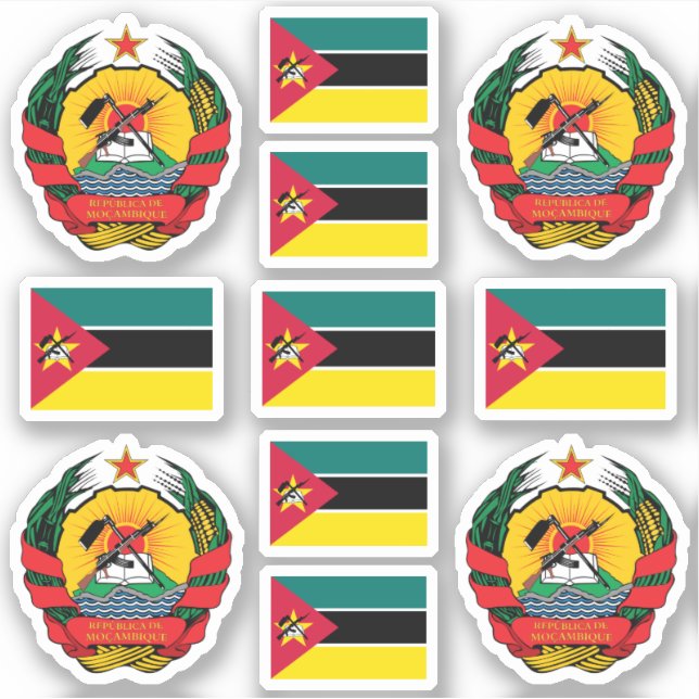 Mozambican national symbols /Coat of arms and flag (Front)