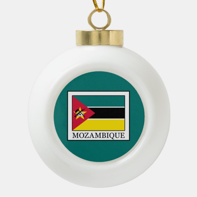 Mozambique Ceramic Ball Christmas Ornament (Front)