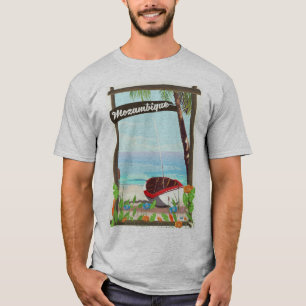 Mozambique Fishing boat cartoon vacation poster T-Shirt