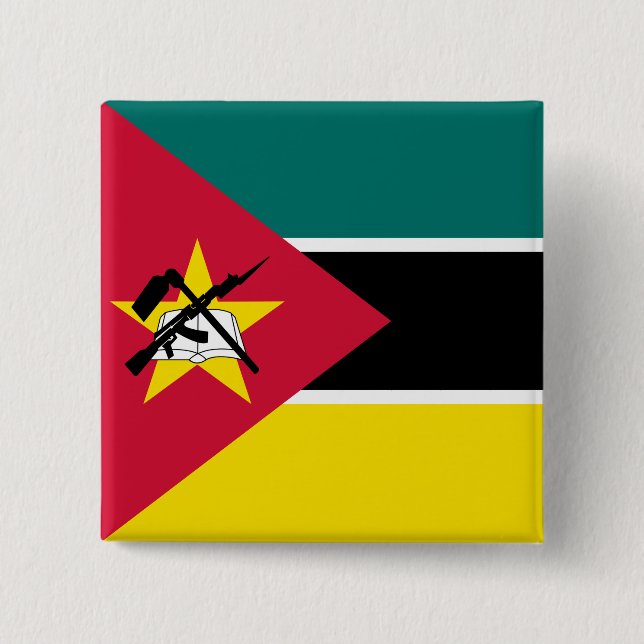 Mozambique Flag 15 Cm Square Badge (Front)