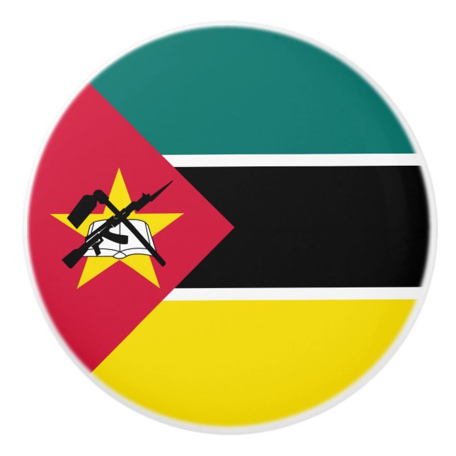 Mozambique Flag Ceramic Knob (Front)