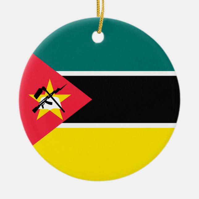 Mozambique flag ceramic ornament (Front)