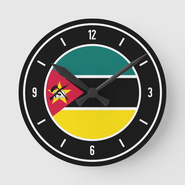 Mozambique Flag Elegant Round Clock (Front)