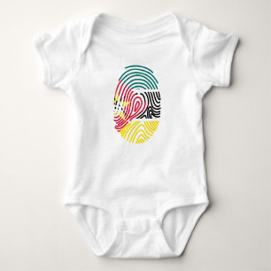 Mozambique Flag Fingerprint Baby Bodysuit