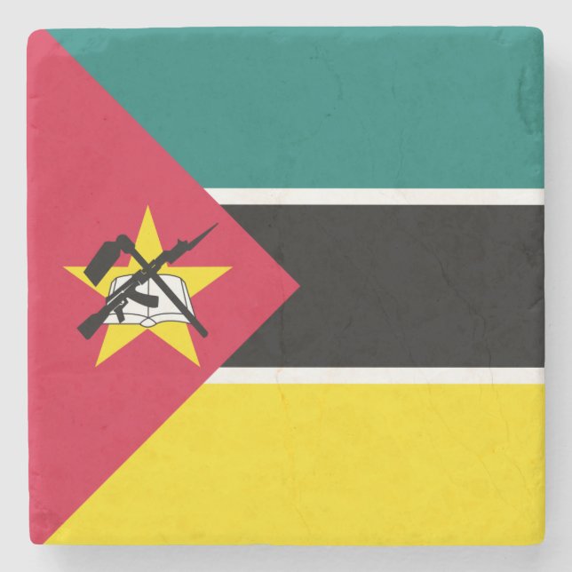 Mozambique Flag Stone Coaster (Front)