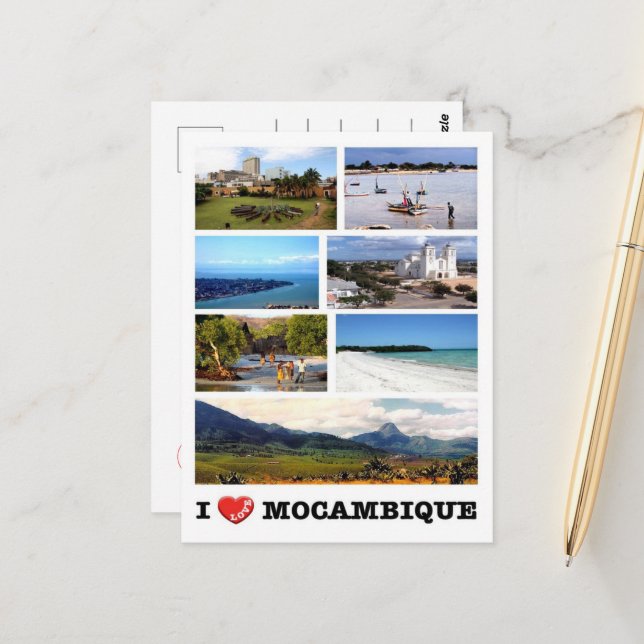 Mozambique - I Love - Postcard (Front/Back In Situ)