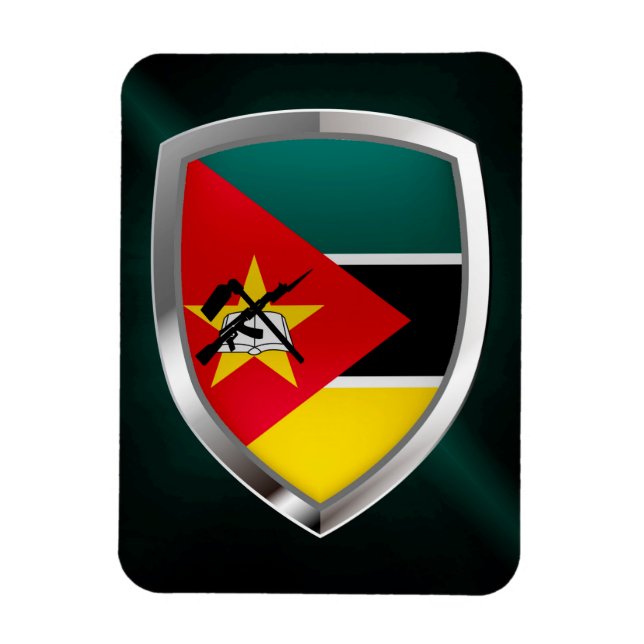 Mozambique Metallic Emblem Magnet (Vertical)