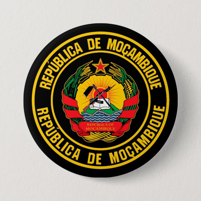 Mozambique Round Emblem 7.5 Cm Round Badge (Front)