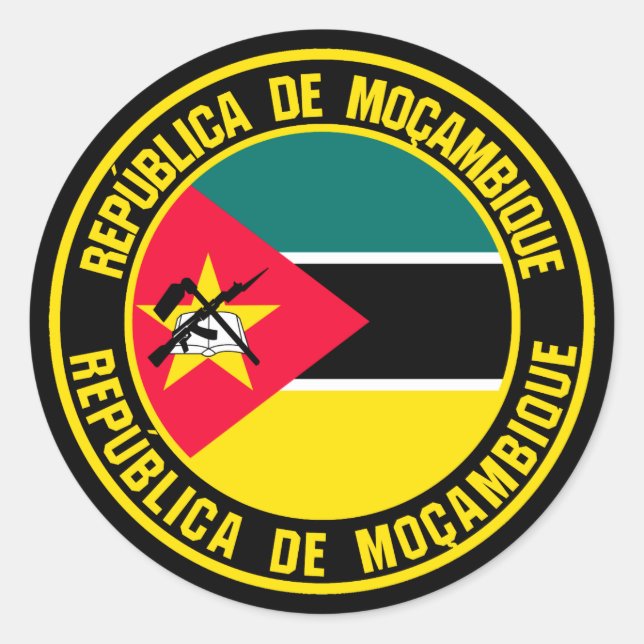 Mozambique Round Emblem Classic Round Sticker (Front)
