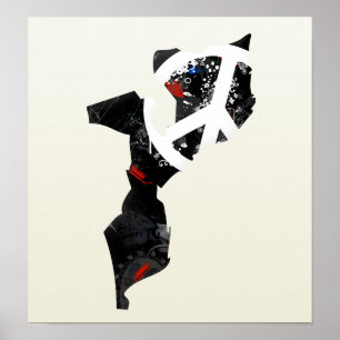 Mozambique Trendy Peace Sign with Mozambican map