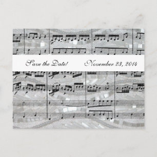 Mozart and Pearls Music Save the Date Announcement Postcard