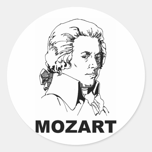 Mozart Classic Round Sticker (Front)