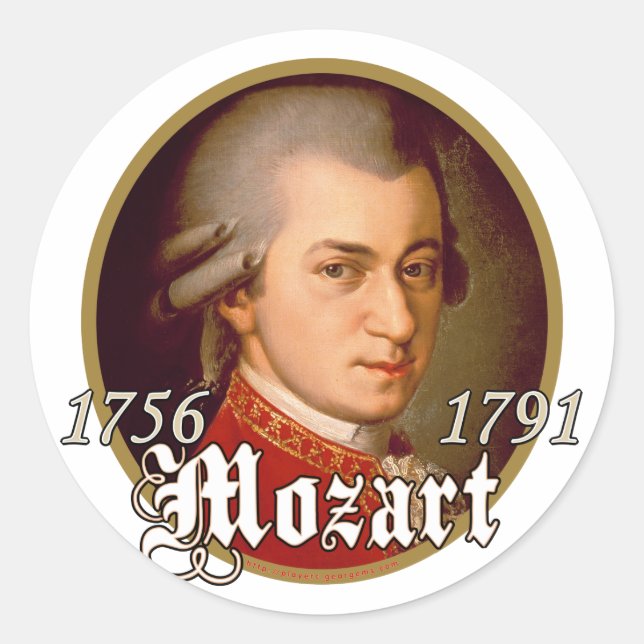 Mozart Classic Round Sticker (Front)