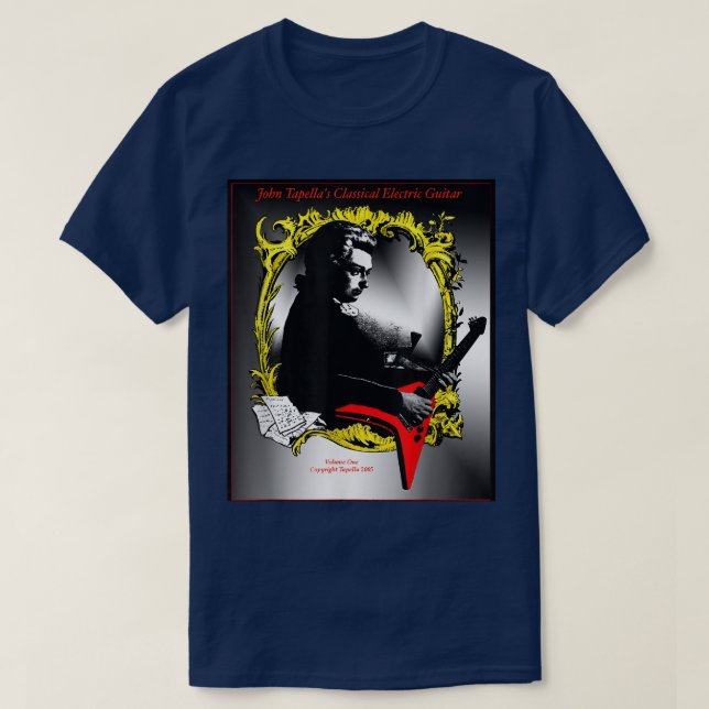 Mozart for Electric Guitar  T-Shirt (Design Front)
