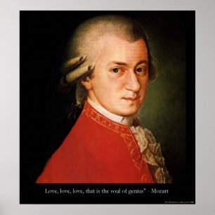 Mozart "Love Love Love" Quote Poster