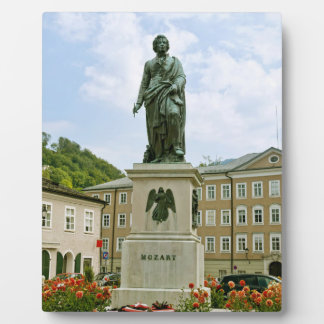 Mozart Monument in Salzburg, Austria Plaque