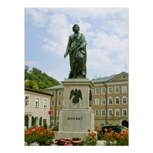 Mozart Monument in Salzburg, Austria Poster