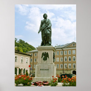Mozart Monument in Salzburg, Austria Poster