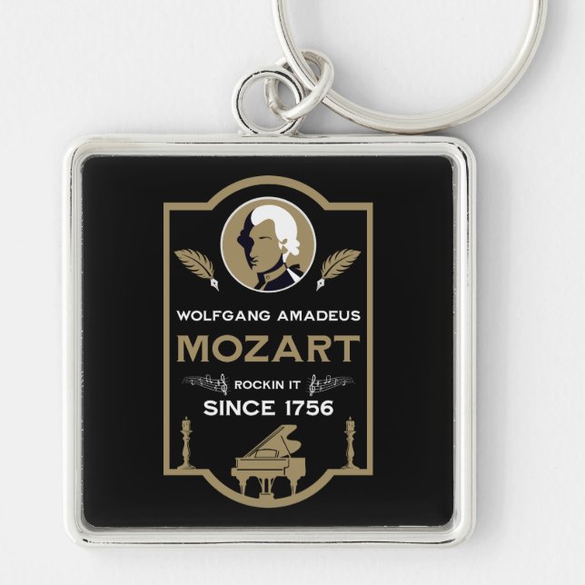 Mozart Music Lover Gift Key Ring (Front)