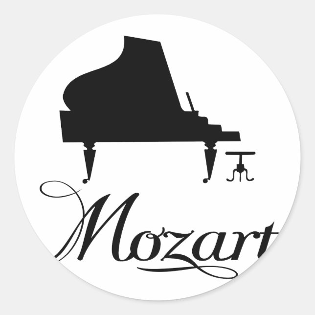 Mozart Piano T-Shirt Classic Round Sticker (Front)