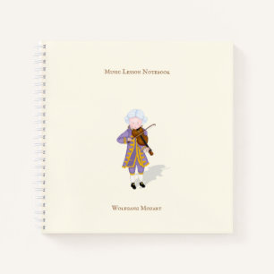 Mozart Playing Violin Personalised Musician's Notebook