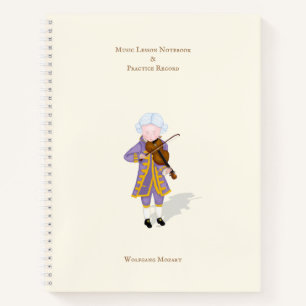 Mozart Playing Violin Personalised Musician's Notebook