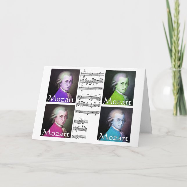 mozart pop art greeting card (Front)