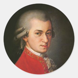 Mozart Portrait Classic Round Sticker