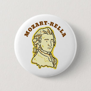 Mozart-rella Funny Music Cheese Pun Button Pin