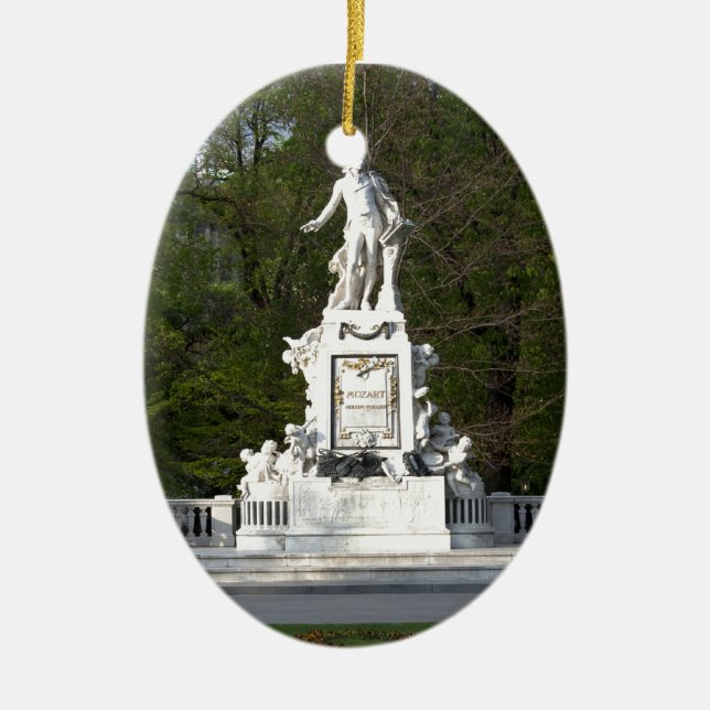 Mozart Statue Ceramic Ornament (Front)