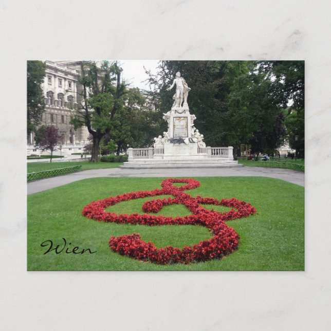 mozart statue wien postcard (Front)