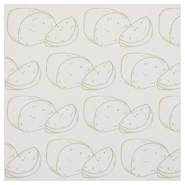 Mozzarella Cheese Food Italian Cooking Restaurant Fabric (Swatch)