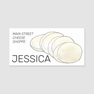 Mozzarella Cheese Shop Cheesemonger Dairy Food Name Tag
