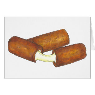 Mozzarella Cheese Sticks Junk Food Foodie Card
