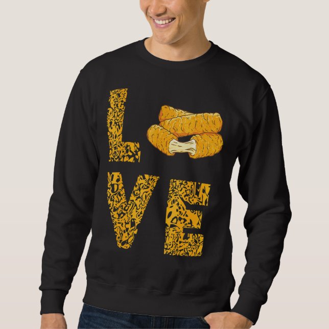 Mozzarella Sticks Leopard Love Cheese Sticks Food  Sweatshirt (Front)