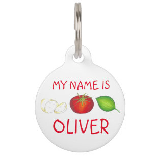 Mozzarella Tomato Basil Italian Food Restaurant Pet Tag