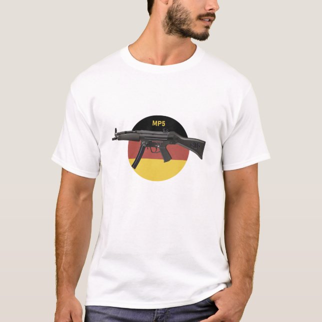 MP5 Submachine Gun with German Flag T-Shirt (Front)