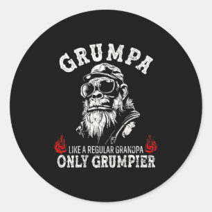 Mpa Like A Regular Grandpa Only Mer Monkey (on Bac Classic Round Sticker