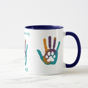 MPA One Voice Paw Print in Hand Print Coffee Mugs