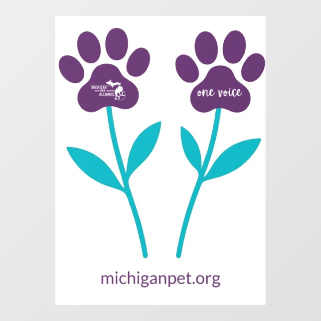 MPA Paw Print Tulips Window Clings (Sheet)