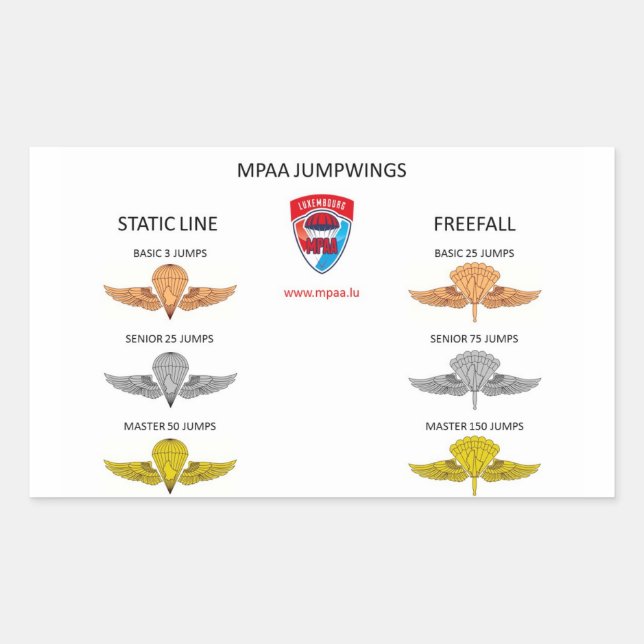 MPAA Jumpwings Rectangular Sticker (Front)